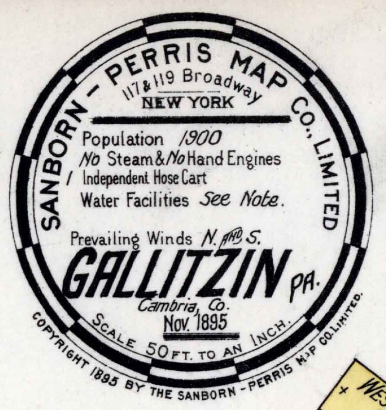 1895 Town Map of Gallitzin Cambria County Pennsylvania Etsy