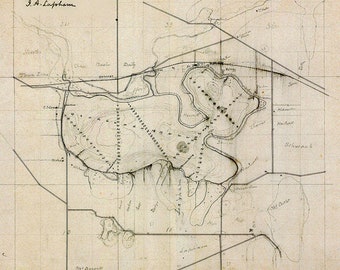 1875 Map of Lake Oconomowoc Waukesha County Wisconsin