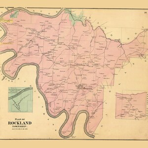 1865-Karte der Ölregion Rockland Township im Venango County in Pennsylvania
