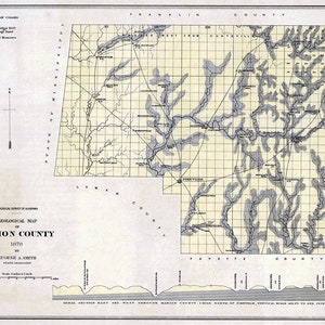 1878-Karte von Marion County, Alabama