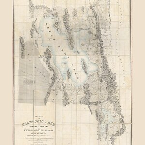 1852 Map of the Great Salt Lake Utah