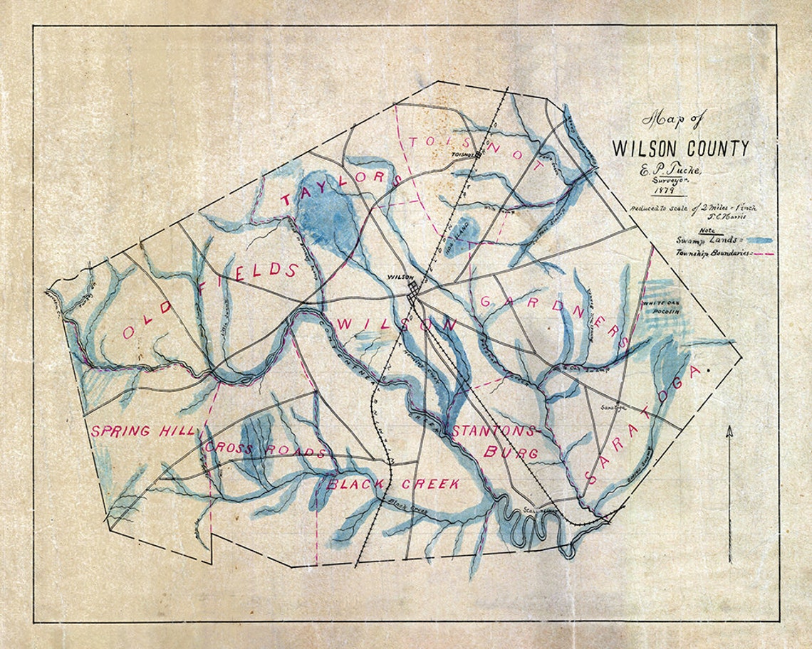 1879 Map of Wilson County North Carolina Etsy