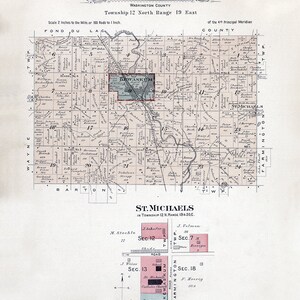 1915-Karte von Kewaskum Township Washington County, Wisconsin