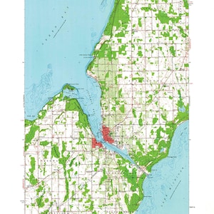 1960 Topo Karte von Sturgeon Bay Door County, Wisconsin