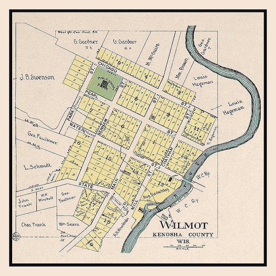 1908 Town Map of Wilmot Kenosha County Wisconsin Etsy Israel