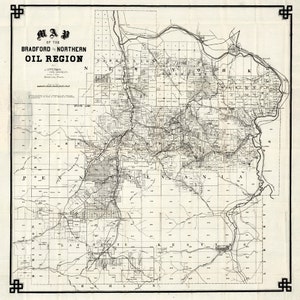 1878 Karte der Bradford oder nördlichen Ölregion von Pennsylvania