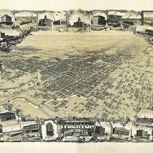 1895 Panorama-Karte von Stockton San Joaquin County in Kalifornien