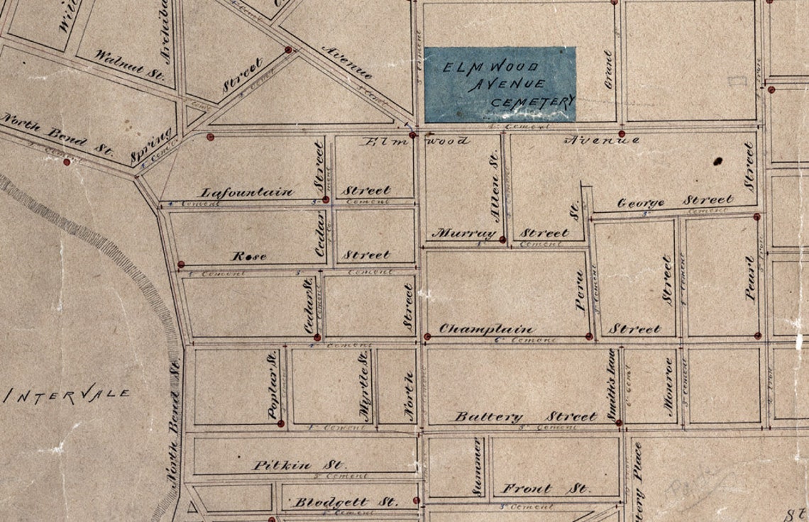 1850 Map of Burlington Vermont Etsy
