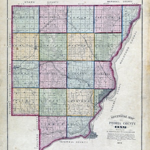 1873 Map of Peoria County Illinois