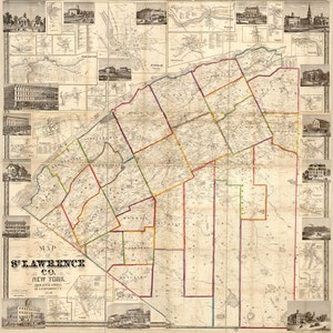 1858-Karte von St.Lawrorzorc County, New York