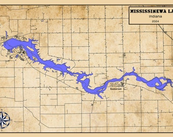 2024 Map of Mississinewa Lake Indiana