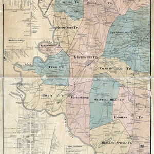 Carte 1890 du comté de Davidson en Caroline du Nord