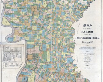 1895 Map of East Baton Rouge Parish (County) Louisiana