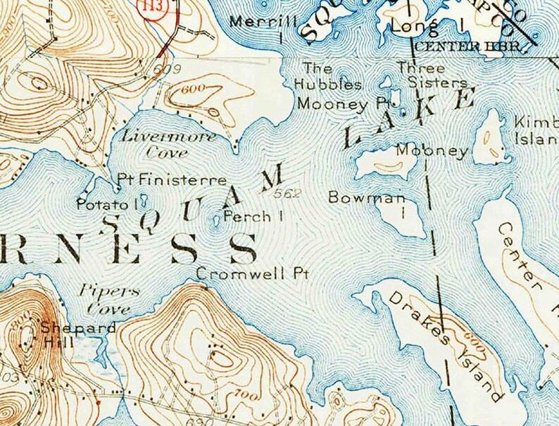 1927-topo-map-of-squam-lake-new-hampshire-etsy