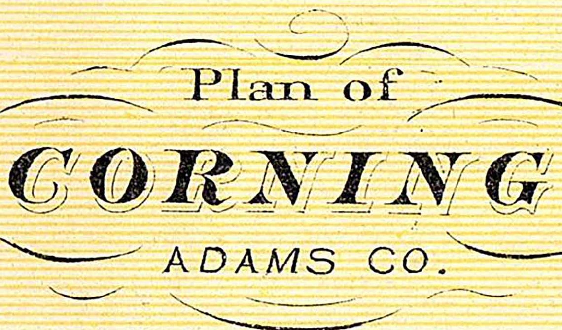 1875 Map of Corning Adam County Iowa Etsy