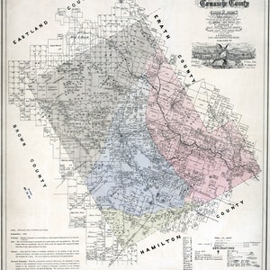 1876 Map of Comanche County Texas