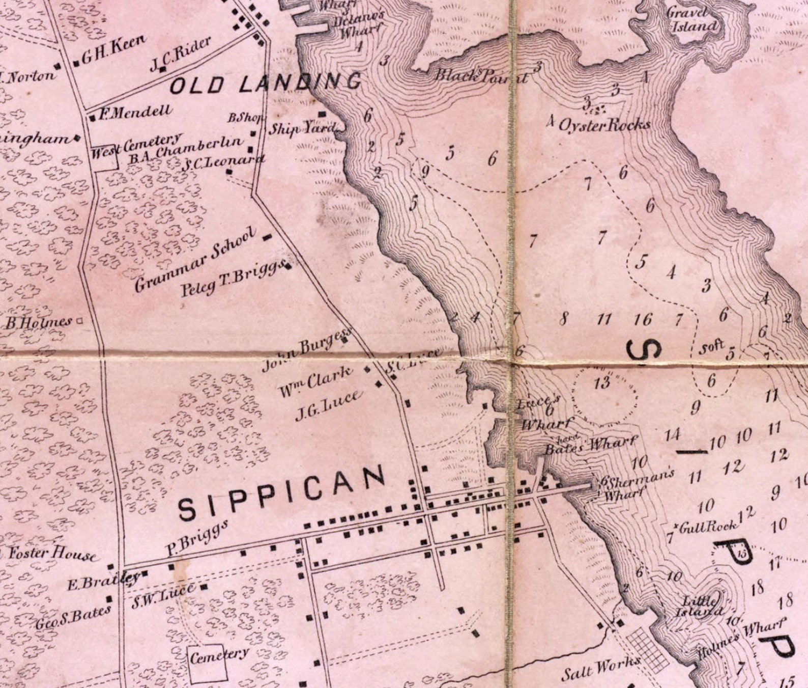 1855 Town Map of Marian Plymouth County Massachusetts Etsy