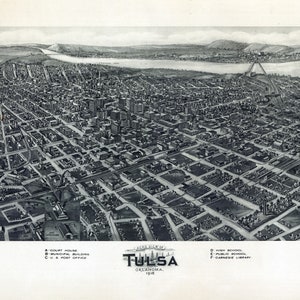 1911 Panoramakarte von Tulsa, Oklahoma