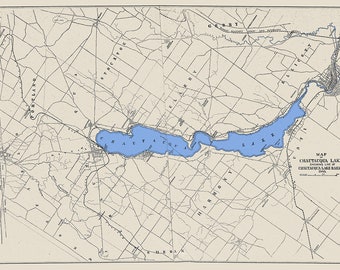 1885 Map of Chautauqua Lake New York