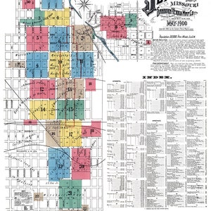 1900 Town Map of Joplin Missouri
