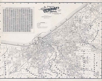 1895 Map of Cleveland Ohio
