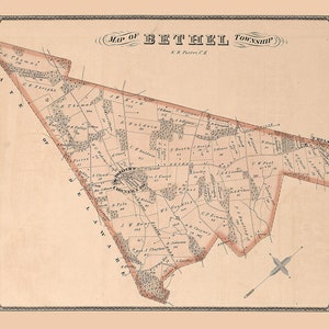 1875 Map of Bethel Township Delaware County Pennsylvania
