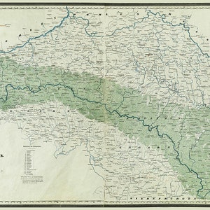 1864 Mappa topografica della Galizia Impero austro-ungarico Galizien