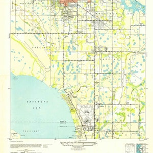 1947 Topo Map of Bradenton Florida