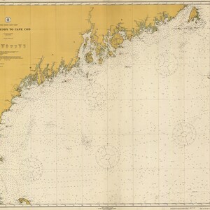 1917 Seekarte von Bay of Fundy bis Cape Cod Maine