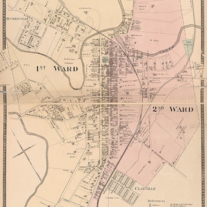 1877 Plan de Paris, comté de Bourbon, Kentucky