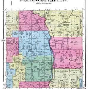 1873 Map of Cooper Township Kalamazoo County Michigan