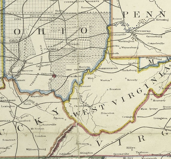 1866 Map of the United States - Etsy