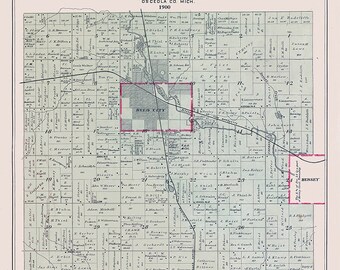 1900 Map of Richmond Township Osceola County Michigan