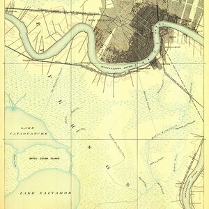 1891 Karte von New Orleans La