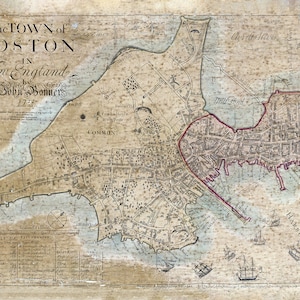1722 Map of Boston Massachusetts