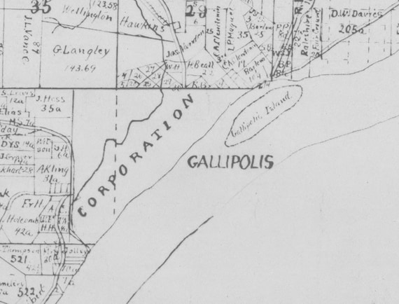 1885 Oil Field Map of Gallia and Meigs County Ohio