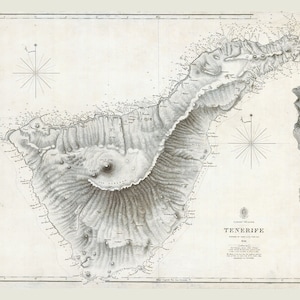 1838 Karte der Kanarischen Inseln Teneriffa