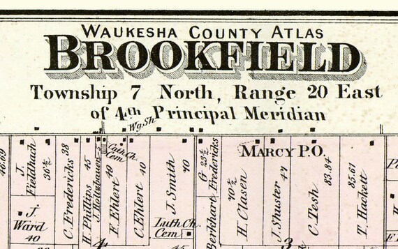 1873 Map of Brookfield Township Waukesha County Wisconsin - Etsy 1873 Map of Brookfield Township Waukesha County Wisconsin - Etsy