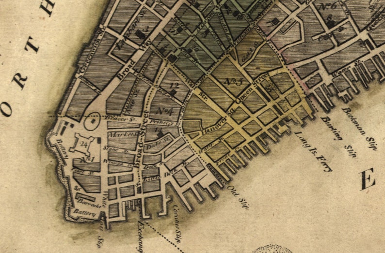 1789 Map of New York City - Etsy