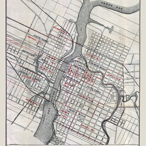 1900-Karte von Green Bay, Wisconsin