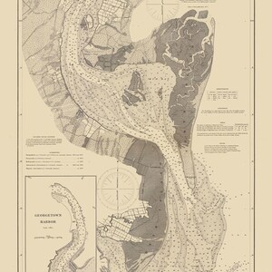 1877 Seekarte von Winyah Bay South Carolina in Georgetown