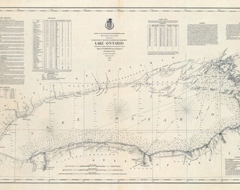 1877 Nautical Map of Lake Ontario