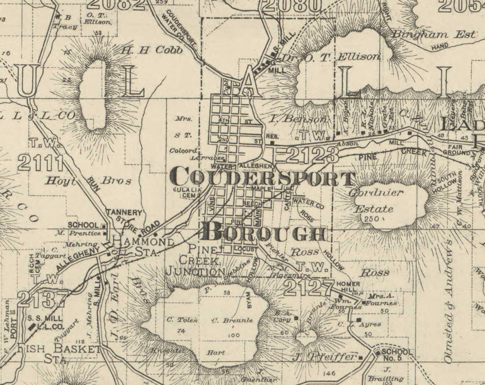 1893 Farm Line Map of Potter County Pa From Actual Surveys Etsy