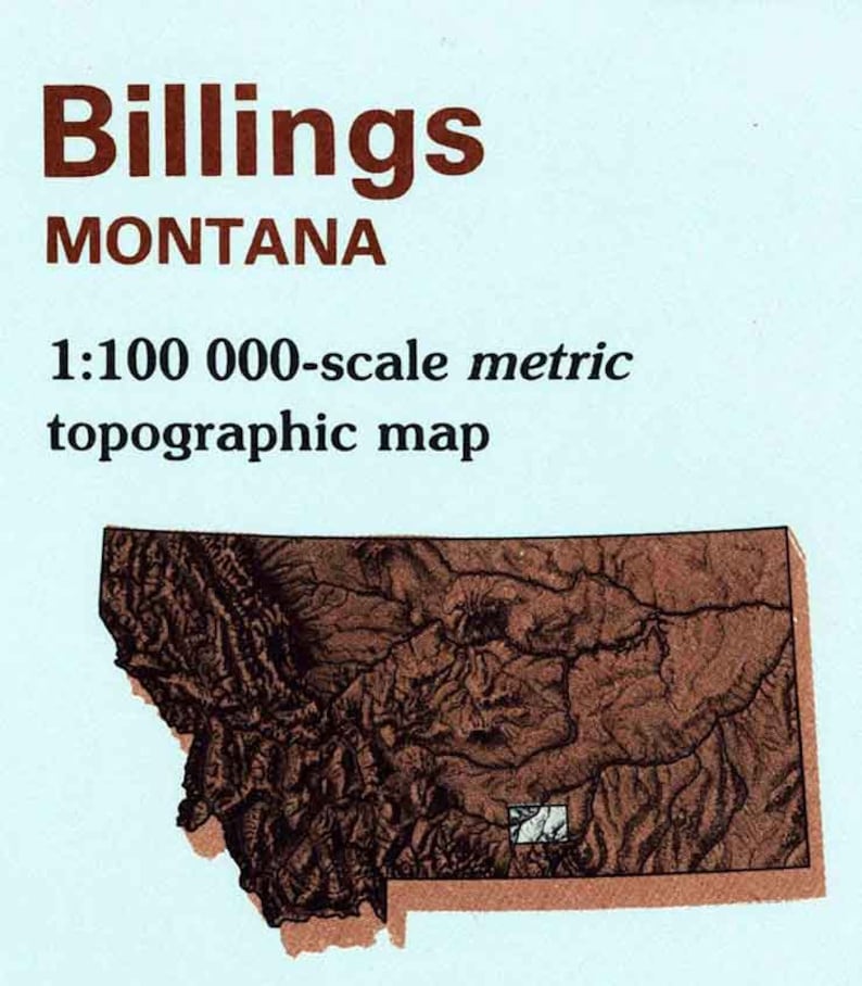1989 Topo Map of Billings Montana Quadrangle Etsy