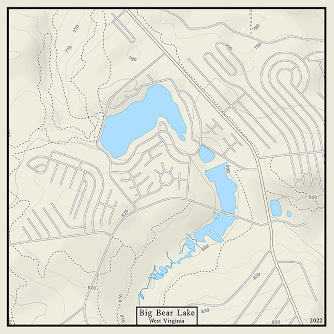 2022 Map of Big Bear Lake West Virginia