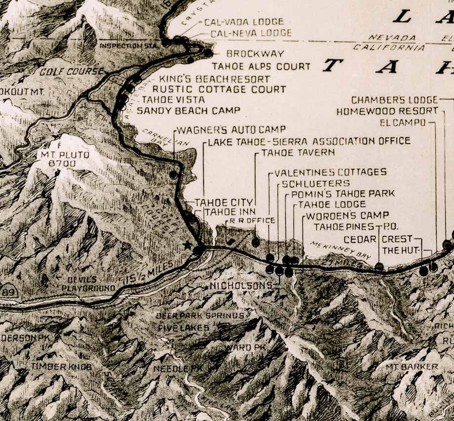 Map Of Nevada Lake Tahoe