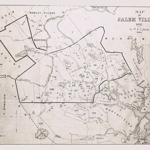 1692-Dorf-Karte von Salem Massachusetts