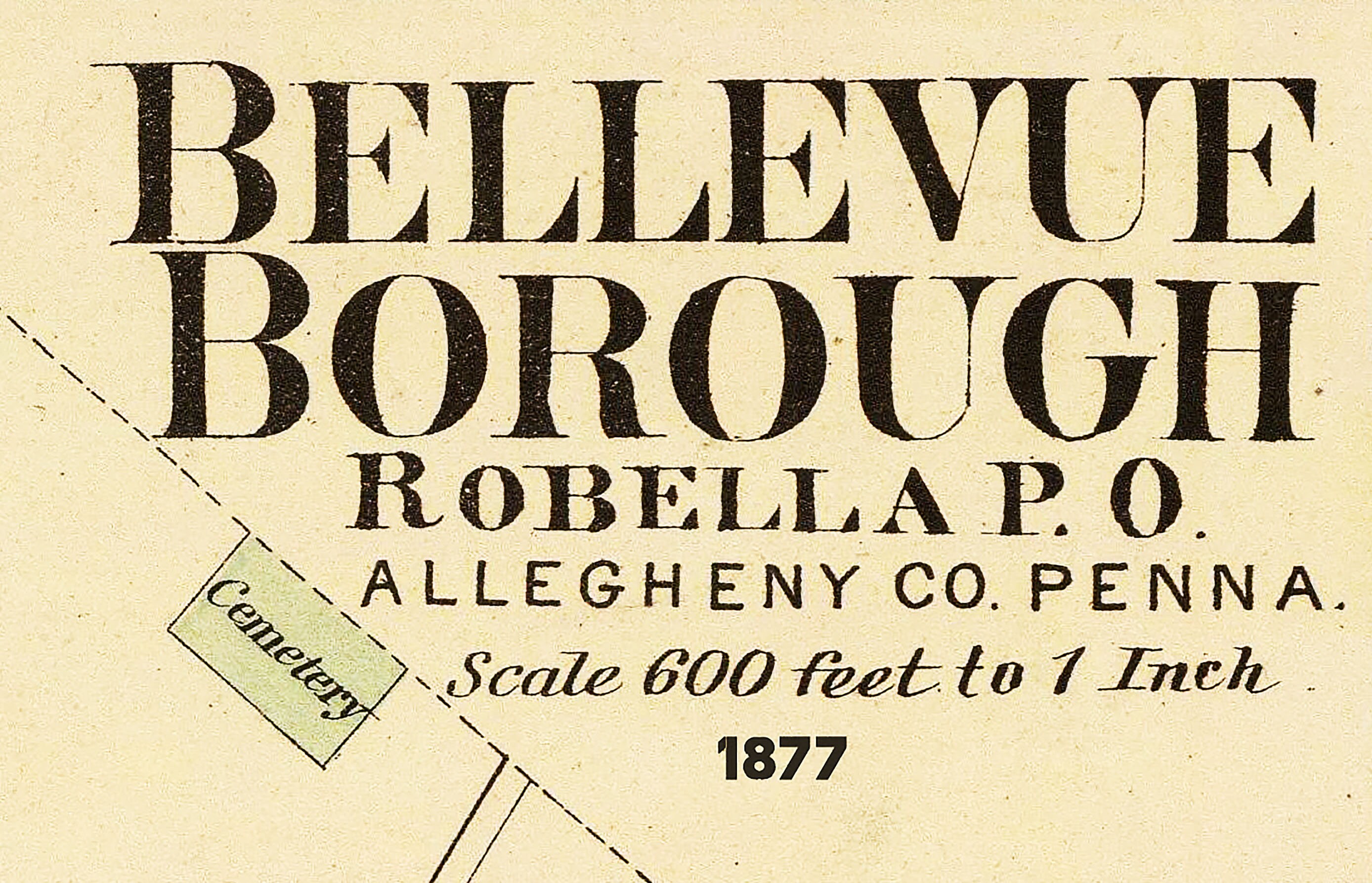 1877 Town Map of Bellevue Borough Allegheny County Etsy