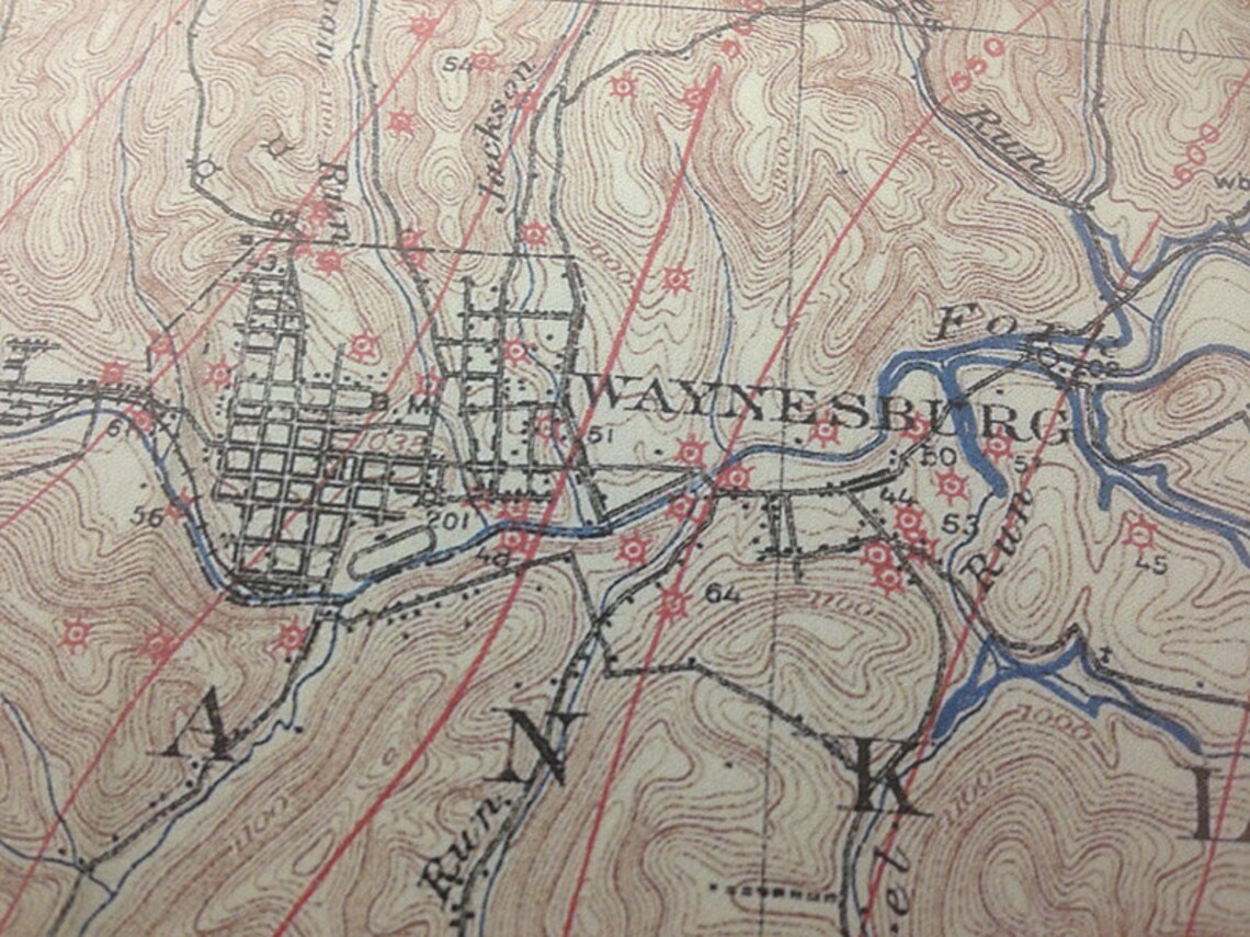 1906 Oil & Gas Well Map of Greene County Pa | Etsy