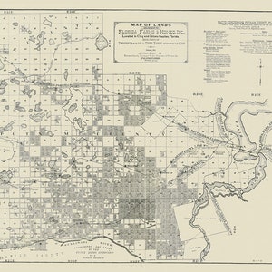Kaart uit 1915 van een deel van Clay en Putnam County Florida Farms and Homes Saint Johns River